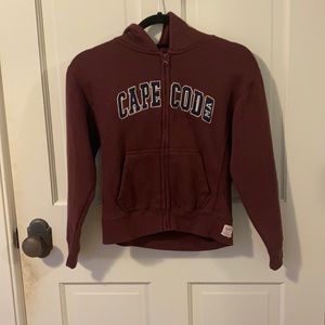 Youth Maroon Cape Cod Zip Up Hoodie